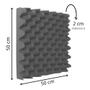Imagem de Espuma Acustica Para Bloquear Som Ondulada Antifogo 50X50
