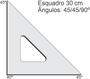 Imagem de Esquadro Acrílico 45 º Graus Desenho Técnico 30 Cm - Fênix