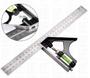Imagem de Esquadro Combinado Com Nivel E Regua Inox 300mm 12 Pol