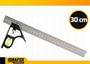 Imagem de Esquadro Combinado Com Nivel E Regua Inox 300mm 12 Pol