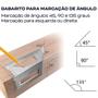 Imagem de Esquadro Gabarito 3D Transferidor Ângulo Mitra Profissional