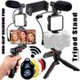 Imagem de Estabilizador de Imagem Tripé Suporte Celular Câmera Steadicam Selfie Foto Vídeo Bluetooth + Luminária Painel de Luz Led
