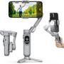 Imagem de Estabilizador Gimbal Portátil para Smartphone - 3 Eixos, Carregamento Sem Fio, Display OLED e Luz LED