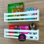 Imagem de Estande de Livro Infantil Livreiro Organizador de Parede Nicho Mdf Branco Porta Brinquedos Kit 2 un 55 cm