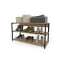 Imagem de Estante Baixa Sapateira Industrial Kappesberg Quarto 3 Prateleiras Base Metal MDP Marrom Madeira