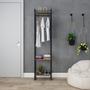 Imagem de Estante Closet Arara Industrial 3 Prateleiras 187x45cm Dynamica Carvalho Dark / Est.Preta