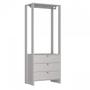 Imagem de Estante Closet Yes com 3 Gavetas e 2 Cabideiros - Branco