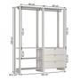Imagem de Estante Closet Yes com 3 Gavetas e 2 Cabideiros - Branco