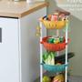 Imagem de Estante colorida organizador infantil chao fruteira 4 prateleiras porta brinquedos cesto roupas cozinha banheiro multius