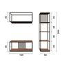 Imagem de Estante de Metalon e Madeira para Sala de Tv Kit Wood - Cinza - 1,2x0,40x0,50 / 1,2x0,40x0,50 / 0,50x0,40x2,0m