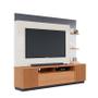 Imagem de Estante Home Niteroi 2,10m para TV de 70" Freijo/Off White/Preto Fosco - Colibri