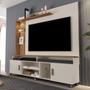 Imagem de Estante Home Ocean Off-white/Canela Para Tv Até 65 Polegadas -2 Portas e Nicho com Leds Carmolar