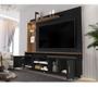 Imagem de Estante Home Ocean Preto/Canela Para Tv Até 65 Polegadas -2 Portas e Nicho com Leds Carmolar