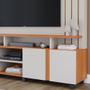 Imagem de Estante Home P/ Tv 50 Polegadas 2 Portas 3 Prateleiras Valencia Permobili Off White/Cinamomo