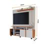 Imagem de Estante Home P/ Tv 50 Polegadas 2 Portas 3 Prateleiras Valencia Permobili Off White/Cinamomo