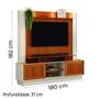 Imagem de Estante Home Teather para TV até 55 Polegadas 2 Portas 1,80m Ripado Impressão 3D Atila Cedro/Off White EDN