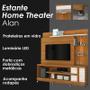 Imagem de Estante Home Theater Alan com Rodízios Naturale Off White  Madetec