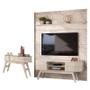 Imagem de Estante Home Theater com Bancada Laguna com Aparador Estoril Calacata Off White  Madetec