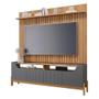 Imagem de Estante Home Theater para Sala TV 70 com 4 Portas Moema Permóbili Grafite/Nature - 100% MDF