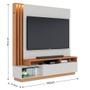 Imagem de Estante Home Theater para TV 75 Pol. com LED 180cm Maitê C05 Off White Matte/Freijó - Mpozenato