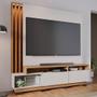 Imagem de Estante Home Theater para TV 75 Pol. com LED 180cm Maitê C05 Off White Matte/Freijó - Mpozenato