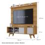 Imagem de Estante Home Theater para TV até 70 Polegadas 1 Porta de Correr e Pés Retro Paraty Permóbili Nature/Off White - 100% MDF