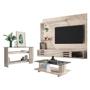 Imagem de Estante Home Theater Suspenso Com Aparador E Mesa De Centro Frizz Select Calacata Off White