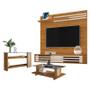 Imagem de Estante Home Theater Suspenso com Aparador e Mesa de Centro Frizz Sublime Naturale Off White  Madetec