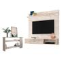 Imagem de Estante Home Theater Suspenso com Aparador Frizz Sublime Calacata Off White  Madetec