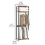 Imagem de Estante Modulada Multiuso com Cabideiro Closet Aberto 70x220cm Carvalho