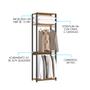 Imagem de Estante Modulada Multiuso com Cabideiro Closet Aberto 70x220cm Carvalho