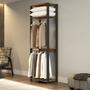 Imagem de Estante Modulada Multiuso com Cabideiro Closet Aberto 70x220cm Carvalho
