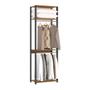 Imagem de Estante Modulada Multiuso com Cabideiro Closet Aberto 70x220cm Carvalho