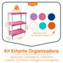 Imagem de Estante Modular Prateleiras 3 Andares Plástica Organizador Para Casa Escritório Lavanderia Banheiro Salão