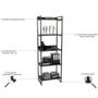 Imagem de Estante Multiuso 5 Prateleiras Escritório Estilo Industrial Form 187x60 cm Preto Onix - Lyam Decor