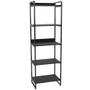 Imagem de Estante Multiuso 5 Prateleiras Escritório Estilo Industrial Form 187x60 cm Preto Onix - Lyam Decor