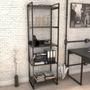 Imagem de Estante Multiuso 5 Prateleiras Escritório Estilo Industrial Form 187x60 cm Preto Onix - Lyam Decor
