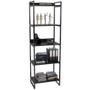 Imagem de Estante Multiuso 5 Prateleiras Escritório Estilo Industrial Form 187x60 cm Preto Onix - Lyam Decor