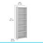 Imagem de Estante Multiuso com 4 Prateleiras 57 x 183 Cm MDP Branco 0700 MENU