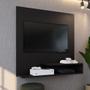 Imagem de Estante Painel Parede Smart New TV 32 Polegadas Prateleiras Decorativas Sala Quarto Pequeno Retrô  Preto - RPM 