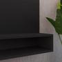 Imagem de Estante Painel Parede Smart New TV 32 Polegadas Prateleiras Decorativas Sala Quarto Pequeno Retrô  Preto - RPM 