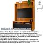 Imagem de Estante Rack p/ TV 50" Home Ripado Estilos 1,45cm c/ Rodizio