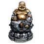 Imagem de Estátua Buda Chinês Sorridente da Riqueza Flor de Lótus 24cm - 1031