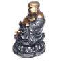 Imagem de Estátua Buda Chinês Sorridente da Riqueza Flor de Lótus 24cm - 1031