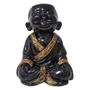 Imagem de Estátua Buda Sorridente Enfeite Monge Chinês Dourado Bronze