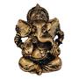 Imagem de Estátua de Ganesha Dourado Pequeno Resina 9,5cm 