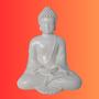 Imagem de Estátua de Gesso Buda Meditando Branco