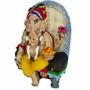 Imagem de Estátua Ganesha Colorido No Trono 14012 Em Resina