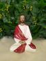 Imagem de Estatua Jesus Meditando Orando Vermelho Decoração