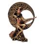 Imagem de Estatueta Bruxa da Lua de Resina Dourada com Bronze - Decore Casa